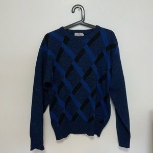 Grunge 80's 90's Neiman Marcus Blue Wool Sweater